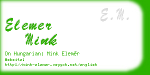 elemer mink business card